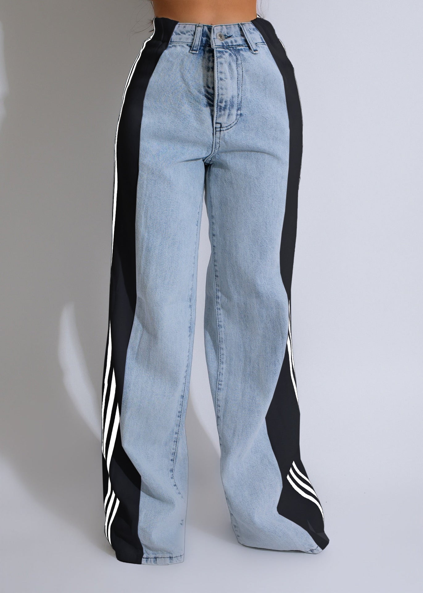 High Waist Stretchy Straight Leg Jeans