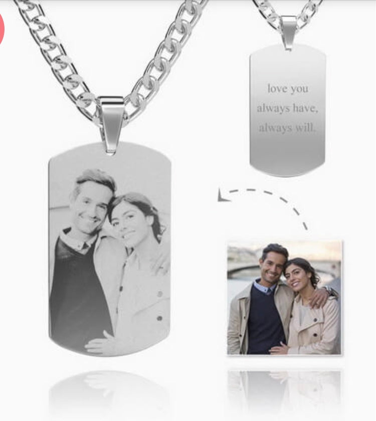 Custom Photo Dog Tag Necklace